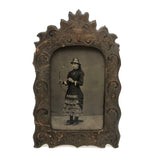 SOLD The Young Archeress! Wonderful 19th c. Tintype in Rare Standing Tintype Frame