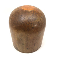 Nice Old Solid Wood Hat Block with Orange Spot (One Split)