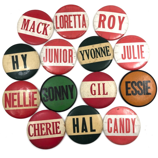 Great Names, Great Buttons - Fun Lot of Large c. 1970s Pinbacks