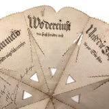 Annette's 1875 Cut Paper Fortune Teller with German Fraktur Lettering