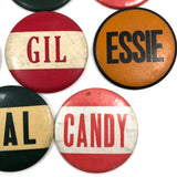 Great Names, Great Buttons - Fun Lot of Large c. 1970s Pinbacks