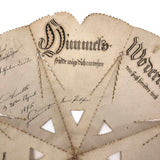 Annette's 1875 Cut Paper Fortune Teller with German Fraktur Lettering