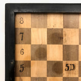 Eli Jackson's Antique German Chessboard / Checkerboard with Hand-inked Guides Plus Checkers Set