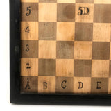 Eli Jackson's Antique German Chessboard / Checkerboard with Hand-inked Guides Plus Checkers Set