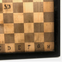 Eli Jackson's Antique German Chessboard / Checkerboard with Hand-inked Guides Plus Checkers Set