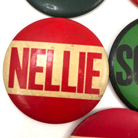 Great Names, Great Buttons - Fun Lot of Large c. 1970s Pinbacks