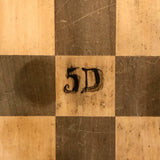 Eli Jackson's Antique German Chessboard / Checkerboard with Hand-inked Guides Plus Checkers Set