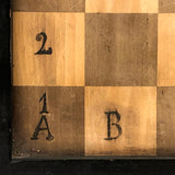 Eli Jackson's Antique German Chessboard / Checkerboard with Hand-inked Guides Plus Checkers Set