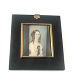 Pair of Miniature Portraits, c. 1820s-30s: Very Handsome Young Man in Uniform and Young Woman  with Ringlets