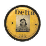 DELTA 745 with Yellow Stars, My Favorite Ever Employee Photo ID Button