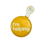 I'm Helping, Perfect White on Yellow Metal Tag