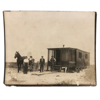 Buggy, Cabin, Sense of Drama, Striking Antique Gelatin Silver Print