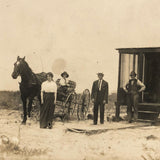 Buggy, Cabin, Sense of Drama, Striking Antique Gelatin Silver Print