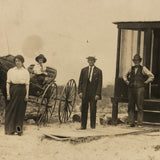 Buggy, Cabin, Sense of Drama, Striking Antique Gelatin Silver Print