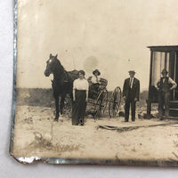 Buggy, Cabin, Sense of Drama, Striking Antique Gelatin Silver Print