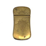 Early 19th C. Brass Vesta with Engraved Sun Shining Through Clouds