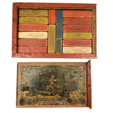 Scarce Complete c. 1860s  Hill's No. 12 Kindergarten Alphabet Blocks Set with Plain and Cursive Letters