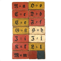 Scarce Complete c. 1860s  Hill's No. 12 Kindergarten Alphabet Blocks Set with Plain and Cursive Letters