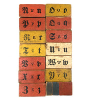 Scarce Complete c. 1860s  Hill's No. 12 Kindergarten Alphabet Blocks Set with Plain and Cursive Letters