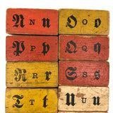 Scarce Complete c. 1860s  Hill's No. 12 Kindergarten Alphabet Blocks Set with Plain and Cursive Letters