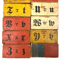 Scarce Complete c. 1860s  Hill's No. 12 Kindergarten Alphabet Blocks Set with Plain and Cursive Letters