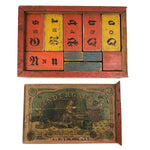 Scarce Complete c. 1860s  Hill's No. 12 Kindergarten Alphabet Blocks Set with Plain and Cursive Letters