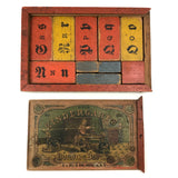 Scarce Complete c. 1860s  Hill's No. 12 Kindergarten Alphabet Blocks Set with Plain and Cursive Letters