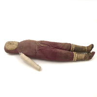 Most Wonderful Antique Inuit Doll with Hand-drawn Leather Face