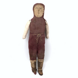 Most Wonderful Antique Inuit Doll with Hand-drawn Leather Face