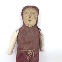 Most Wonderful Antique Inuit Doll with Hand-drawn Leather Face