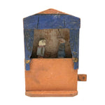 Wonderful Little Folk Art Stage With Two Moving Figures