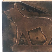 Sweet Old Copper Dog Print Block Stamp