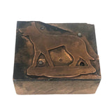 Sweet Old Copper Dog Print Block Stamp