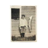 Little Boy in Cap with Big Fish, Sweet Old Snapshot