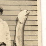 Little Boy in Cap with Big Fish, Sweet Old Snapshot