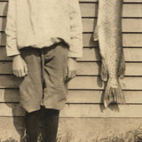 Little Boy in Cap with Big Fish, Sweet Old Snapshot