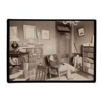 Among the Books, Cabinet Card Photo of Seated Man in Library with Statue of Mercury