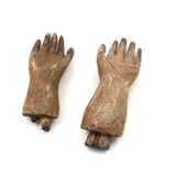 Exquisite Little Pair of Antique Carved Santos Hands (Mismatched but Lovely Together)