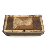 Old Wooden Box Filled with Antique Clay Marbles