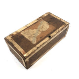 Old Wooden Box Filled with Antique Clay Marbles