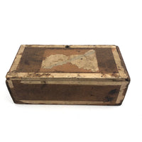 Old Wooden Box Filled with Antique Clay Marbles