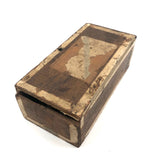 Old Wooden Box Filled with Antique Clay Marbles