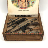 Butterfly-esque Cigar Box Toy Gun Collection