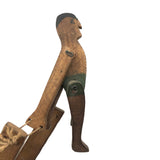 Sweet Hand-carved Folk Art Squeeze Toy, Acrobat in Green Shorts