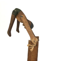 Sweet Hand-carved Folk Art Squeeze Toy, Acrobat in Green Shorts