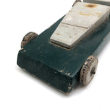 Retro-Futuro Homemade Green and Silver Painted Wooden Toy Car