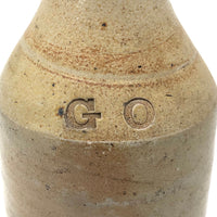 GO! 19th C. Stoneware Beer Bottle with Perfect Impressed Monogram