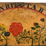 Henrietta Work's Very Wonderful Work! Mid 19th C. Box with Painted Interior Lid and Drawer