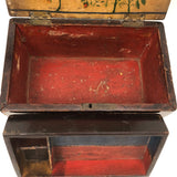 Henrietta Work's Very Wonderful Work! Mid 19th C. Box with Painted Interior Lid and Drawer