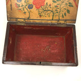 Henrietta Work's Very Wonderful Work! Mid 19th C. Box with Painted Interior Lid and Drawer